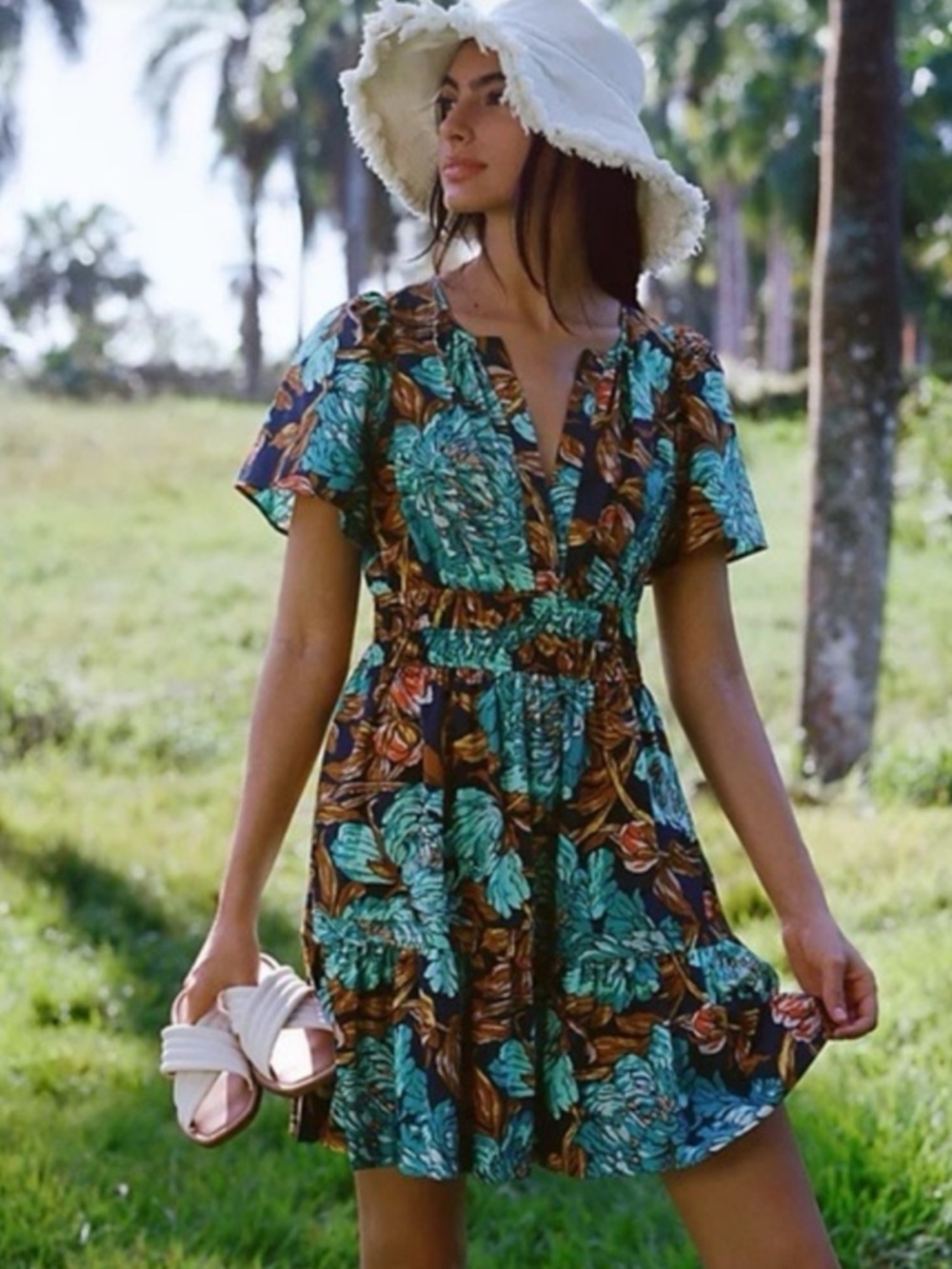 Anthropologie The Somerset Mini Dress XL new with tags botanical